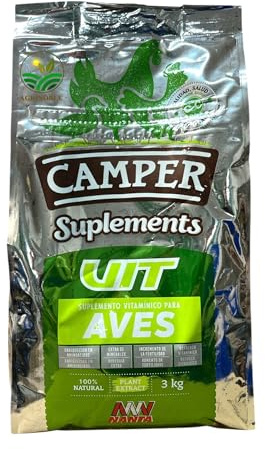 Suplemento vitaminico y Mineral para Aves. 3kg Complemento alimentario para épocas de Mayor Necesidad para gallinas, Palomas, perdices, Patos, Pavos...