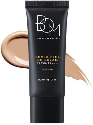 BOM Cover Flex BB Cream SPF50+PA++++ 05 MOCHA – Koreansk Bb Cream Spf50+ Pa++++, Långvarig Hållbarhet, Naturlig Finish, Intensiv Färg, Lätt Komfort, Koreansk Makeup | K-Beauty