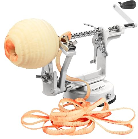 CucinaPro Apple Peeler and Corer, Heavy Duty Chrome Cast Iron, White