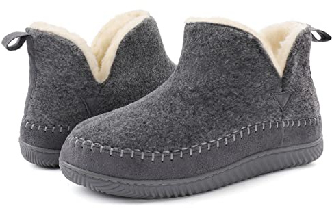 Zizor Women's Moccasin Bootie Slippers with Cosy Memory Foam, Ladies' Toasty Slip on House Shoes with Hard Outdoor Indoor Rubber Sole