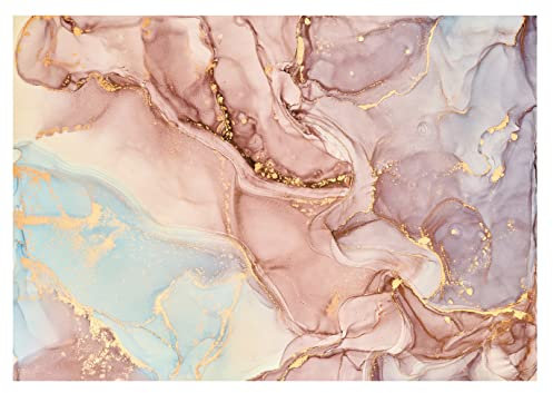 Carta Da Parati Fotografica Marmo Effetto Pietra Glamour Astratta Rosa - Include Colla - Moderna Design Carta per Pareti Soggiorno Camera Da Letto Fotomurali In Tessuto Non Tessuto TNT (416x254 cm)