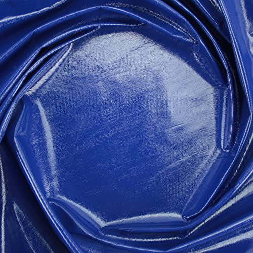 TELA DE CHAROL LISO CON SOPORTE DE POLIÉSTER ANCHO 150cm (AZUL, 1 METRO)