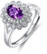 Ring verstellbar silber 925 mit stein Amethyst Princess Diana Verstellbar Silberring Damen 925 Sterling Silber Ring öffnung Prinzessin Diana Kate Ring mit Schöne Schmuck Beutel