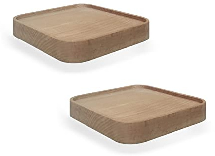anaan Raft vägghylla, fyrkantig svävande hylla, trä, små hyllor, vägghyllor, presentation, dekorativ hylla, växthylla, trähylla, väggbräda, hängande hylla, et om 2 (kvadrat 12 cm)
