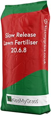 Boston Seeds Slow Release Lawn Fertiliser (1 x 20kg) - Phased 6 Month Release 20.6.8. Lawn & Garden Fertiliser Granules for March - September Application.