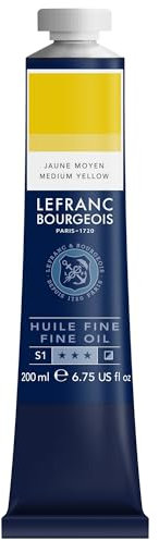 Lefranc Bourgeois 301808 Feine Ölfarbe in hervorragender Qualität,lichtecht mit gleichmäßige Konsistenz, 200ml Tube, ideal für Keilrahmen, Leinwand, Malkarton - Primӓrgelb