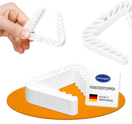homeXpert Fensterklammer | 6er-Set Weiß | Fensterstopper, Klemmschutz Fenster, Fensteraufhalter, Fensterkeil gegen zufallende Fenster und Türen - Fensteroffenhalter zum Lüften, zuverlässig und sicher