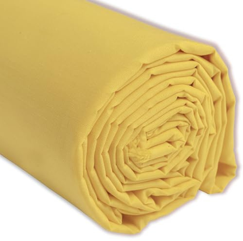 IPEA Tela de Popelín Algodón Amarillo – 200 cm x 150 cm – Fabricado en Italia – Tejido al Metro para Costura, Ropa, Forros, Accesorios, Patchwork - Tela Lisa para Coser - Lienzo - Color Blanco