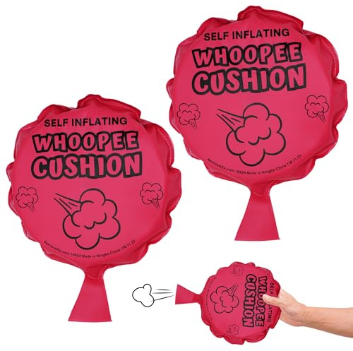 4E's Novelty Whoopee Cushions, Self Inflating, 2 Pack - 8 Inch - Pranks