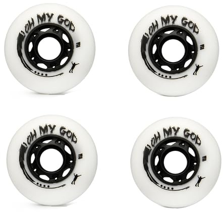 JCXYL EV 4 Pack Inline Skate Wheels Indoor Outdoor 95A Inline Roller Skate Hockey Brake PU Wear-Resistant Wheel for 72mm 76mm 80mm Diameter,White,80mm
