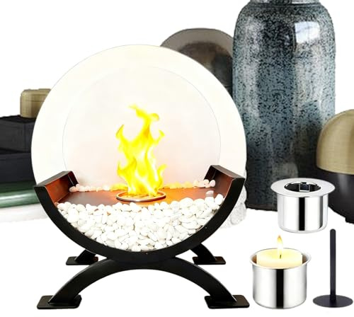 Braciere,Caminetto Portatile Smontabile e Sicuro - A Alcol Con Pietra Del Focolare,Per Casa, Giardino, Interno, Esterno, Comodino, Balcone, Camera Da, Picnic E Soggiorno