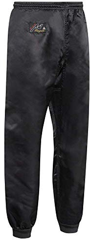Playwell Martial Arts Kung Fu 100% Satin Black Cuffed Leg Trousers (6/190cm)