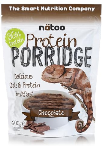 NÄTOO Porridge Proteico 600g, 36% Proteine, Porridge Istantaneo con Fiocchi di Avena, Ideale per Colazione Proteica o Snack Proteici, Gusto Cioccolato