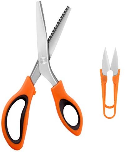 Lamoutor - Tijeras de corte en zigzag profesional con bordes festoneados para costura, costura y artes