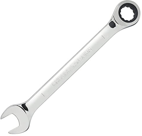FOCMKEAS 1 Inch Ratcheting Combination Wrench SAE 72 Teeth 12 Point Ratchet Box Ended and Open End Spanner Tools for Tight Space, Heat-Treated CR-V