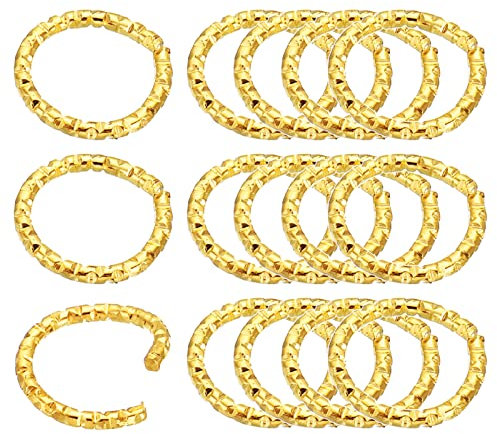PATIKIL 1,2 x 10 mm vinglas berlockring, 200-pack metallörhänge pärlring vridna öppna hoppringar, gyllene