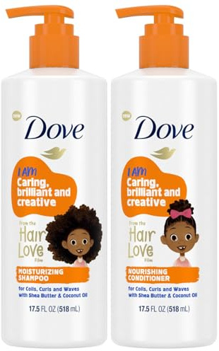 Dove Shampoo and Conditioner Set - Love Collection, Curly , Kids, Wavy Hair Products 17.5 Oz (2 Piece Set)