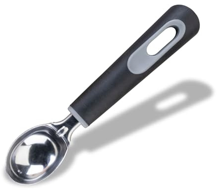 Fackelmann PRO Ice Cream Scoop Stainless Steel, Soft Touch Handle, Multi-Functional Gelato Sorbet Server, Dessert & Cookie Dough, Mashed Potato & Fruit Baller, Meatballs, Icecream Scooper Spoon, 20 cm