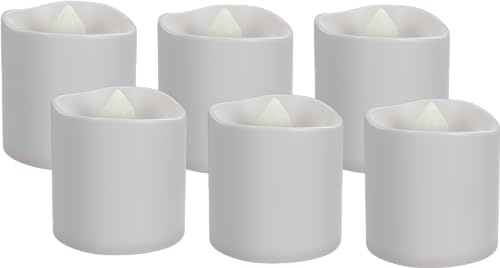 Gooby 64603 Velas de té LED con mando a distancia/velas con parpadeo realista/decoración LED/interior/función temporizador/velas sin llama/recargables mediante USB / 6 piezas