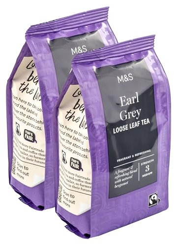 Traditional Earl Grey Loose Leaf Tea, Fragrant & Refreshing with Natural Bergamot, Strength 3, Fairtrade - Set of 2 x 150g Bags