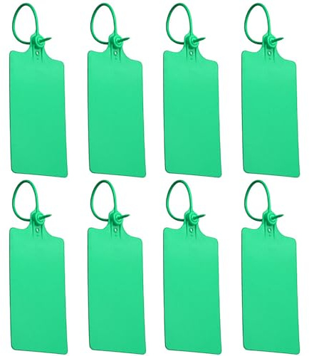 Etiquetas de envío de plástico impermeables, 100 etiquetas de envío de seguridad verdes para escribir, etiquetas colgantes en blanco, etiquetas de corbata para etiquetar e identificación, 250 mm de