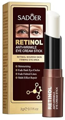 Retinol Eye Cream - Anti Aging Eye Cream Stick - Dark Circle Eye Cr-eam - Under Eye Cr-eam for Puffy Eyes - Eye Moisturiser with Hyaluronic Acid, Vitamin E - Reduce Fine Line, Firming, Lifting