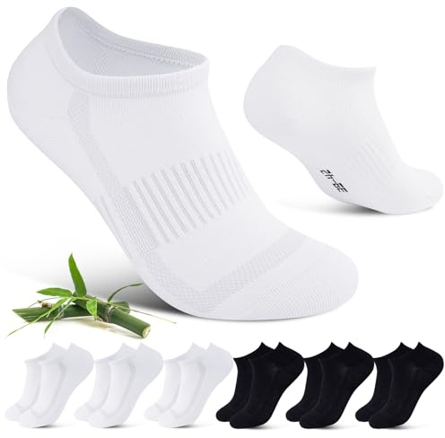 Cirorld Chaussettes Sport en Bambou Coton Mixte 6 Paires 39-42 & 43-46 | Respirantes & Anti-Odeurs | Antibactériennes & Absorbantes | Taille Unique Couleurs Assorties