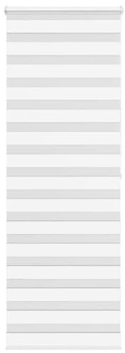 vidaXL Zebrarollo Weiß 75x200 cm Stoffbreite 70,9 cm Polyester, Zebra-Rollo, Doppelrollo, Zebra-Jalousie für Fenster, Doppelrollo, Zebra-Rollo