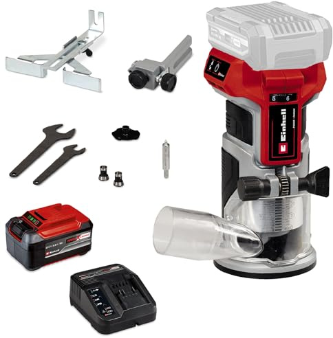 Einhell Professional Akku-Kantenfräse TP-ET 18 Li BL Power X-Change (18 V, 40 mm Hubhöhe, Brushless, Spannzangen 6 + 8 m, Drehzahlregulierung, inkl. 5,2 Ah Akku & Ladegerät)