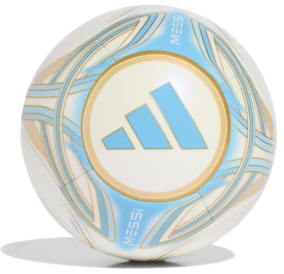 adidas Unisex Messi Club Ball Recreation_Ball, ivory/semi blue burst/icey blue/gold met., 3