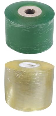 HIAKDOFT Lot de 2 Rubans de Greffage Autocollants en Polyéthylène 3 CM – Flexible Imperméable Extensible – pour Arbres Fruitiers Agrumes et Plantes – Couleurs Jaune et Vert Jardinage