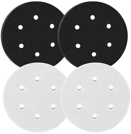 Lot de 4 tampons d'interface de 150 mm à 6 trous en mousse souple pour les courbes, tampons de polissage de 150 mm, tampons souples pour disques de ponçage et disques de polissage, légers et pratiques