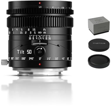 TTARTISAN Inclinazione 50mm f1.4 E Obiettivo Full Screen Focus Manuale Obiettivi Ritratto Fotocamera Mirrorless per E-Mount (E-Mount)