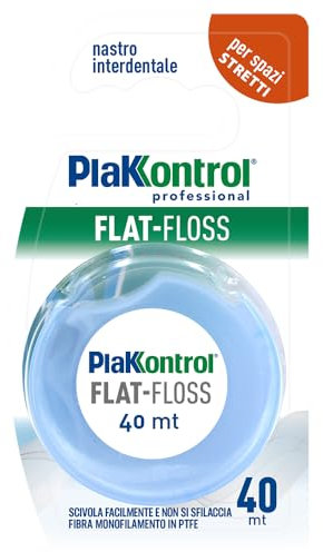 Plakkontrol® Flat-Floss, nastro interdentale leggermente cerato, rocchetto da 40 m, peso confezione: ℮ 22 g