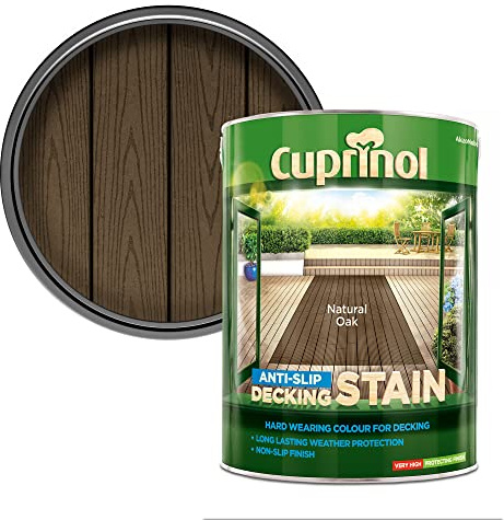 Cuprinol 5122409 Anti-Slip Decking Stain Exterior Woodcare, Natural Oak