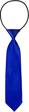 DonDon Corbata para niños con aire de seda brillada - 7 cm de ancho - con elástico - azul