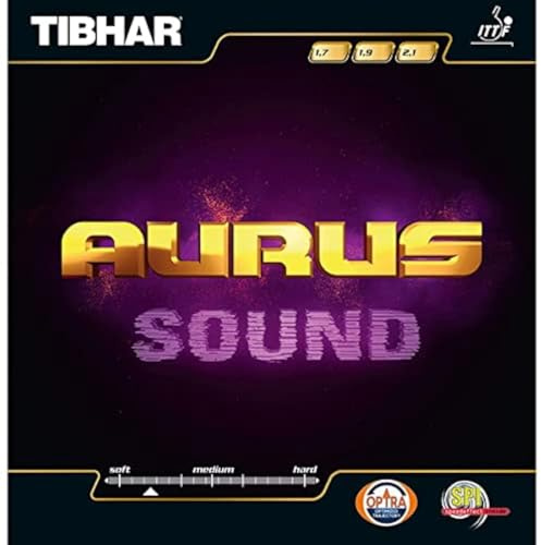 Tibhar Aurus Sound Revêtement en caoutchouc pour table de ping pong, Noir , 1.7mm