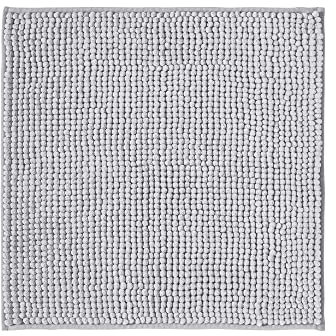 Decomira Badematte rutschfest | Als Badteppich Set kombinierbar | Badezimmer-Teppich Bad-Vorleger waschbar aus Chenille | Duschvorleger für Dusche, Badewannen, WC Vorleger | Grau - 45x45 cm