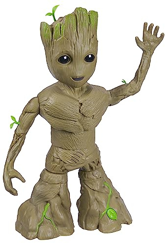 Marvel Studios I Am Groot Groove 'N Grow Groot, 13.5-Inch Interactive Action Figure, Responds to Music and Sounds, Super Hero Toys for Kids 4 and Up