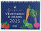 2025 Calendar with vegetable illustrations, A4 opens to A3, spiral wire bound, Month to a view, January to December, hanging hole