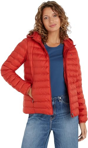 Tommy Hilfiger Women's Global Stripe Transitional Padded Jacket, Red (Terra Red), S