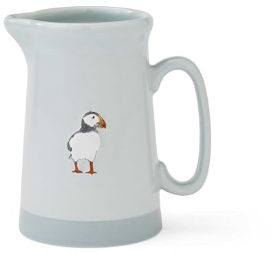 Cooksmart Petite carafe britannique en céramique pour une utilisation multiple dans la cuisine | Carafe pour un usage quotidien – Oiseaux côtiers