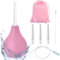 ZOCONE Enema Bulbo 224 ml Pera Lavativa Ducha Hombre y Mujeres con 6 Accesorios - Bombilla para Enema para Limpieza de Silicona Ducha Anal Bombilla de Ducha de Enema, Diseño Antirreflujo (Rosa)