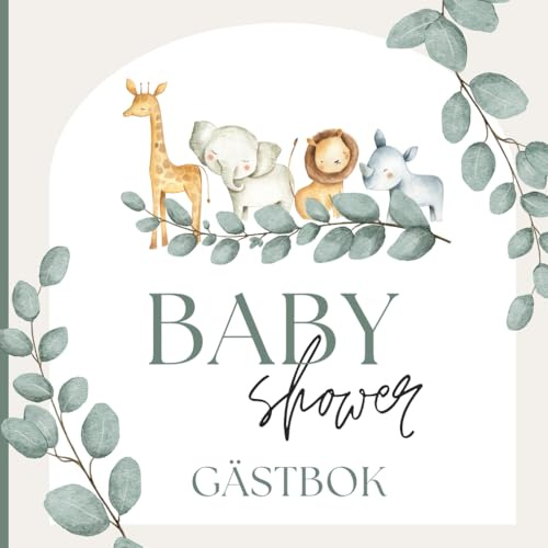 Baby Shower Gästbok: för 50 gäster | Babyförutsägelser | Utrymme för meddelanden, råd, önskemål | Swedish | Svenska | Boho | Chic