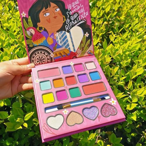 KARLOR Kinder Schminke Mädchen Make-up, 17 Farben mit Pinsel, Mädchen Lidschaten Kinder Makeup Palette Kinder Schminkpalette matt glitzer Prinzessin Makeup Set für Mädchen ab 4 Jahre