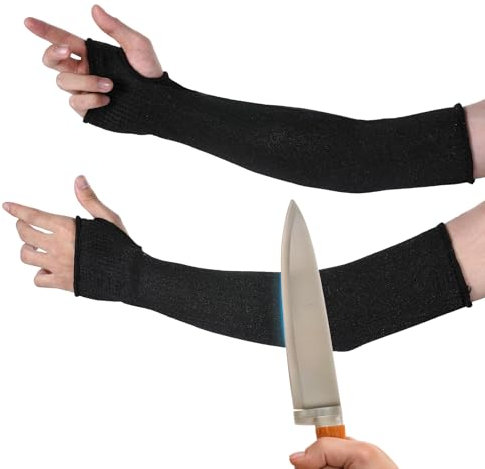 YUXIANLB Unterarmschutz Schnittfeste Ärmel Lang Level 5 Protections Armschoner 1 Paar Verhindern Kratzer Gestrickte Arbeitsärmel mit Daumenloch Ärmel Hautreizungen verhindern