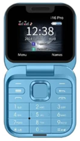 Hreyywo Mini TeléFono MóVil con Tapa Radio FM Negra de Voz MarcacióN RáPida VibracióN Tarjeta 2SIM Pantalla PequeñA TeléFono Plegable (Azul)