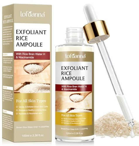 White Rice Peeling Ampoule - Gentle Face Exfoliator & Blackhead Remover for All Skin Types, Soft Exfoliating Facial Scrub to Remove Dead Skin Cells & Minimise Pores, 100ml