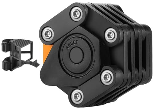 FUANA Antivol pliable pour vélo de montagne et de route – Alliage d'acier épais de 5 mm avec revêtement ABS, serrure à combinaison sans clé, 76 x 66 mm, noir