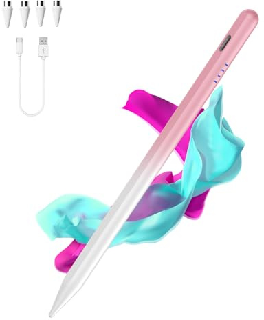 Tablet Stift for Android, Type-C Stylus Pen mit 4 Pom Tips,Magnetic Touchscreen Stifte Kompatibel mit Samsung/Huawei//Lenovo/Mi/Vivo und Anderen Android Smartphone und Tablet Geräten-Verlaufspink